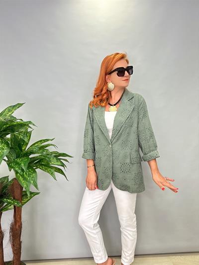 MNS 0015 İTALYAN FİSTO BLAZER ASTARSIZ 42 BEDENE KADAR UYGUN YEŞİL