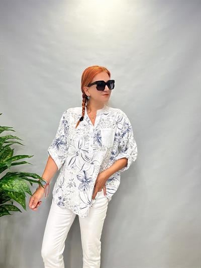 MNS 0055 İTALYAN PAYET DETAY  BLUZ BEYAZ  44 BEDENE KADAR UYGUNDUR