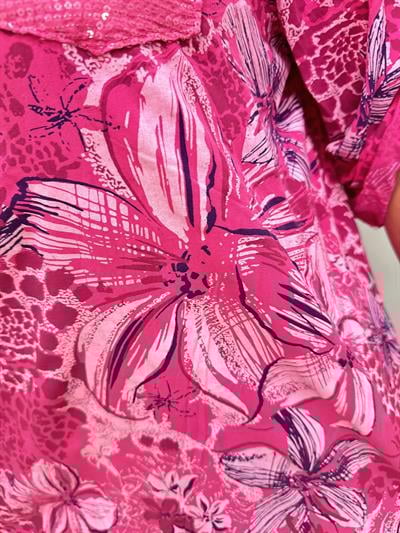 MNS 0055 İTALYAN PAYET DETAY  BLUZ PEMBE  44 BEDENE KADAR UYGUNDUR