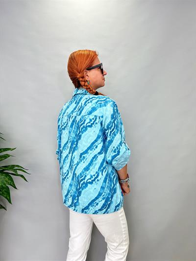 MNS 0056 İTALYAN PAYET DETAY GÖMLEK CEKET MAVİ 44 BEDENE KADAR UYGUNDUR