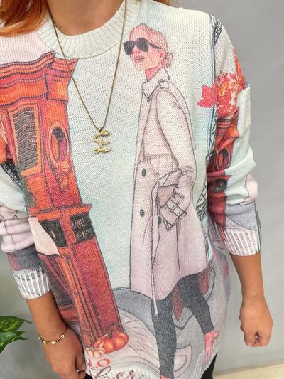 MSN 5067 DİJİTAL BASKI TRİKO BLUZ  HELLO  YAZI DETAY 44 BEDENE KADAR UYUMLUDUR 