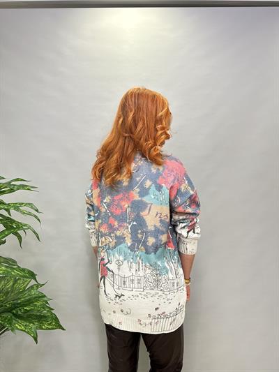 MSN 5067 DİJİTAL BASKI TRİKO BLUZ  KIŞ TEMALI  44 BEDENE KADAR UYUMLUDUR 