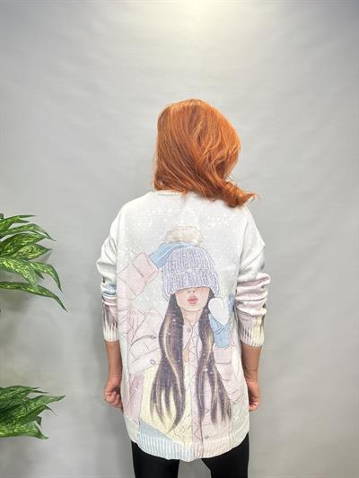 MSN 5067 DİJİTAL BASKI TRİKO BLUZ  SNOW  44 BEDENE KADAR UYUMLUDUR 