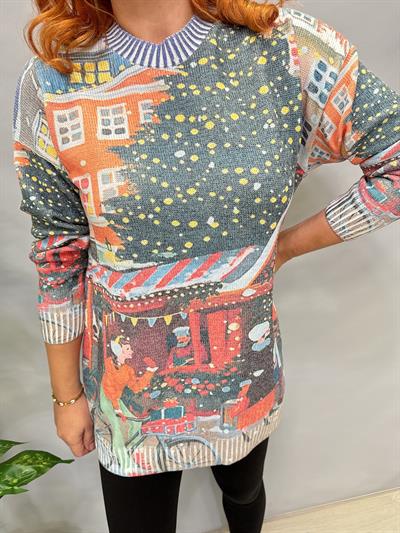 MSN 5067 DİJİTAL BASKI TRİKO BLUZ  YENİ YIL  44 BEDENE KADAR UYUMLUDUR 