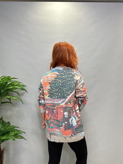 MSN 5067 DİJİTAL BASKI TRİKO BLUZ  YENİ YIL  44 BEDENE KADAR UYUMLUDUR 