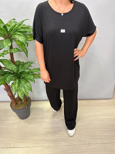 TKM 8889 Likralı Viskon Penye Takım Siyah