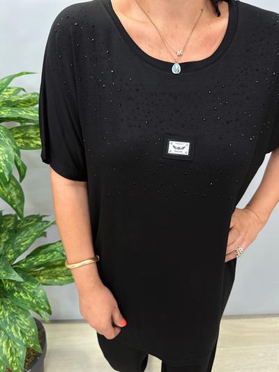 TKM 8889 Likralı Viskon Penye Takım Siyah