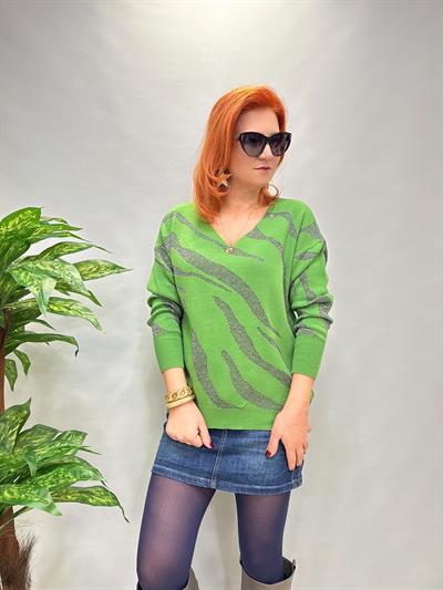 YNY MNS 21084 LİKRALI SİM DETAYLI TRİKO YEŞİL