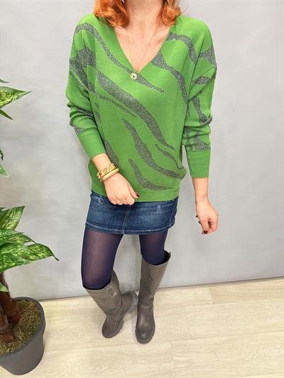 YNY MNS 21084 LİKRALI SİM DETAYLI TRİKO YEŞİL