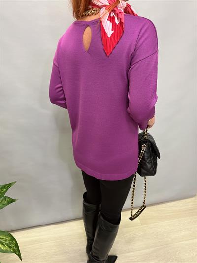 YNY MNS 31050 DAMLA DETAY YARIM KOL İNCE TRİKO MOR