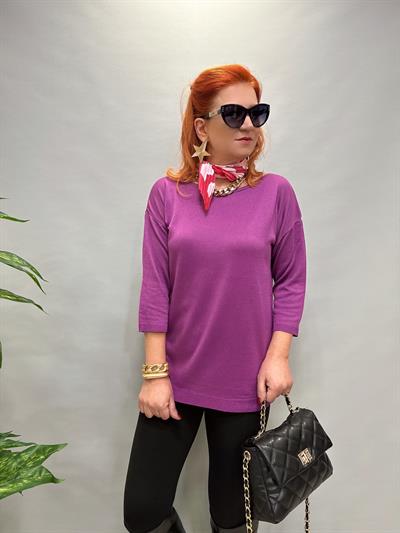 YNY MNS 31050 DAMLA DETAY YARIM KOL İNCE TRİKO MOR