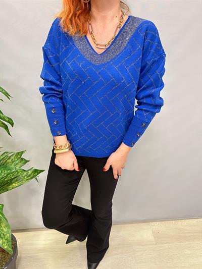 YNY MNS 21124 SİMLİ KOL DÜĞME DETAY TRİKO SAKS MAVİ