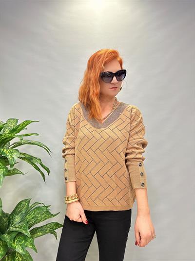 YNY MNS 21124 SİMLİ KOL DÜĞME DETAY TRİKO VİZON