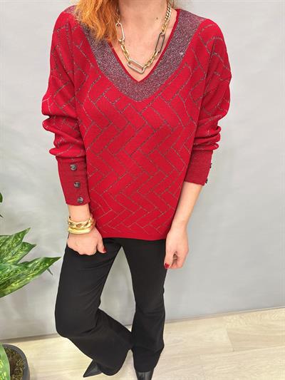 YNY MNS 21124 SİMLİ KOL DÜĞME DETAY TRİKO KIRMIZI