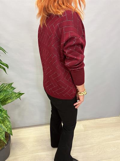 YNY MNS 21124 SİMLİ KOL DÜĞME DETAY TRİKO BORDO