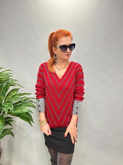 YNY MNS 3189 KOL DÜĞME DETAY TRİKO KIRMIZI