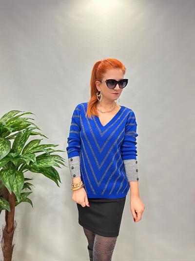 YNY MNS 3189 KOL DÜĞME DETAY TRİKO MAVİ