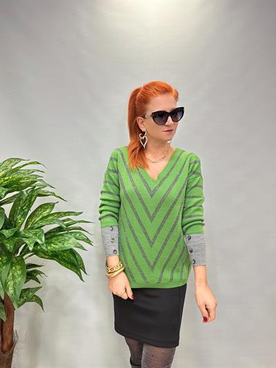 YNY MNS 3189 KOL DÜĞME DETAY TRİKO YEŞİL