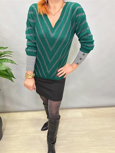 YNY MNS 3189 KOL DÜĞME DETAY TRİKO ZÜMRÜT YEŞİL