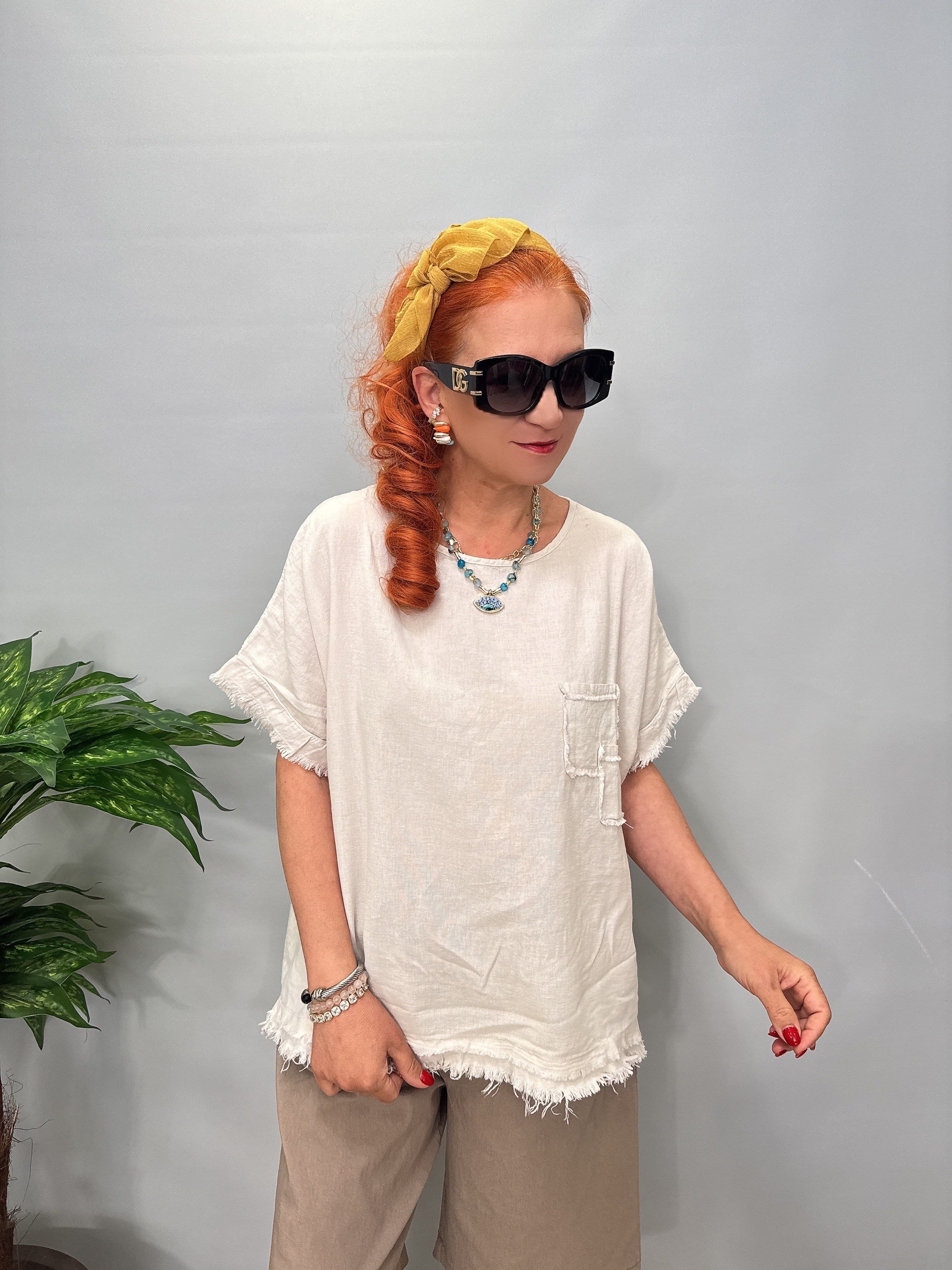 2205 LARA Pamuklu Bluz Taş