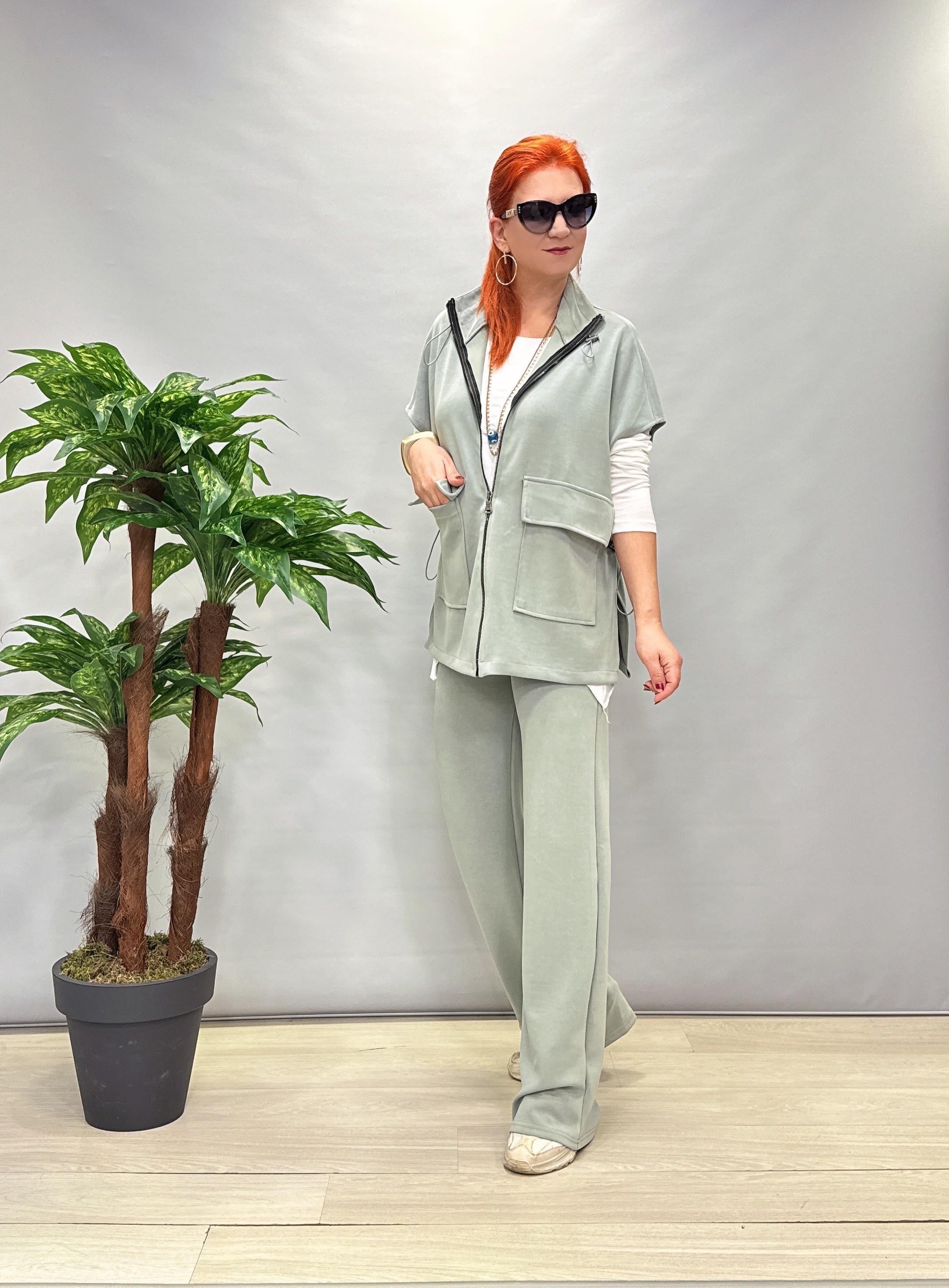 085 YELEK CEKETLİ MODAL TAKIM MİNT YEŞİLİ (BASİC TSHİRT HARİÇ)