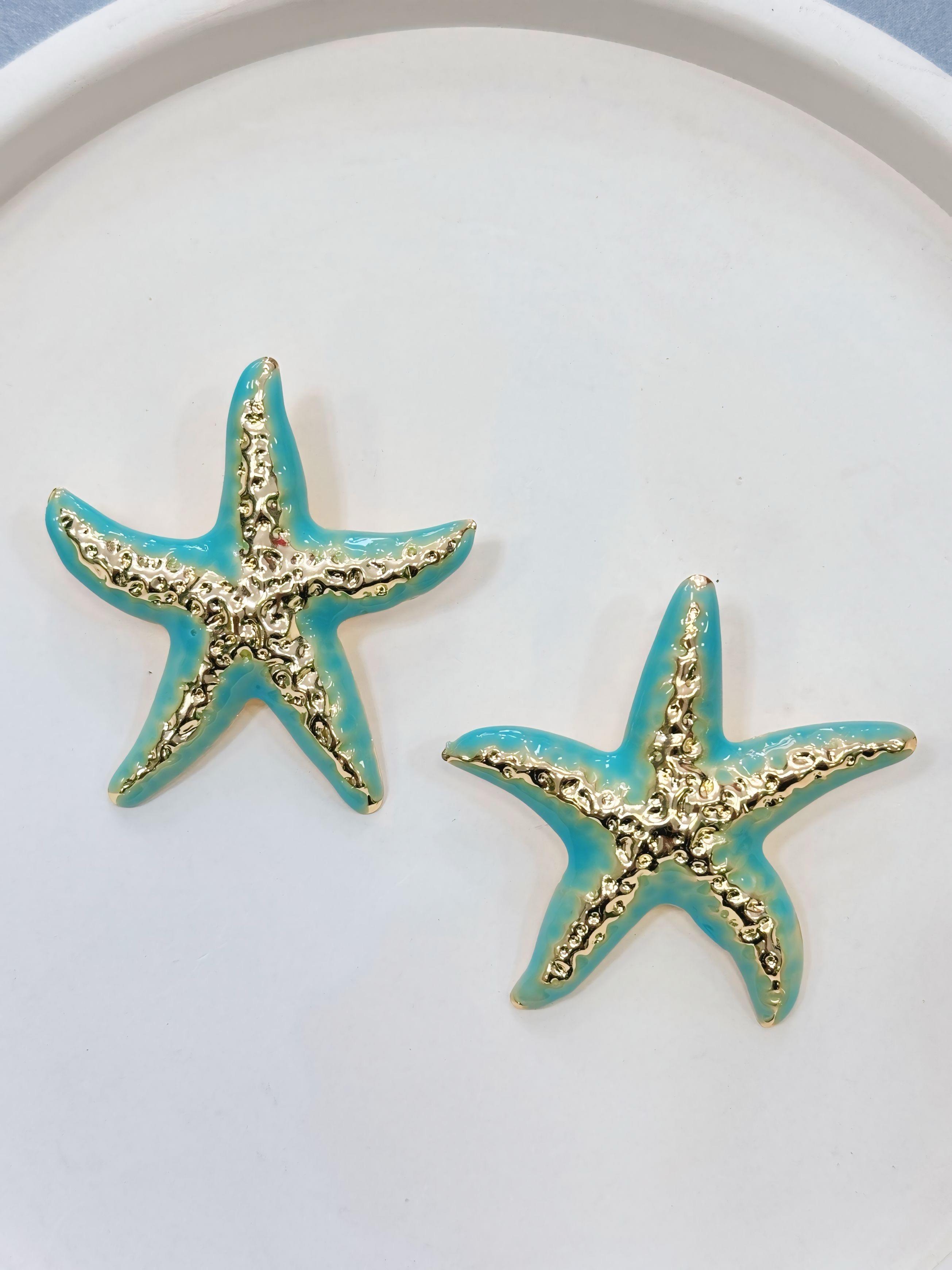 100 Gold Detay Yıldız Küpe Mint