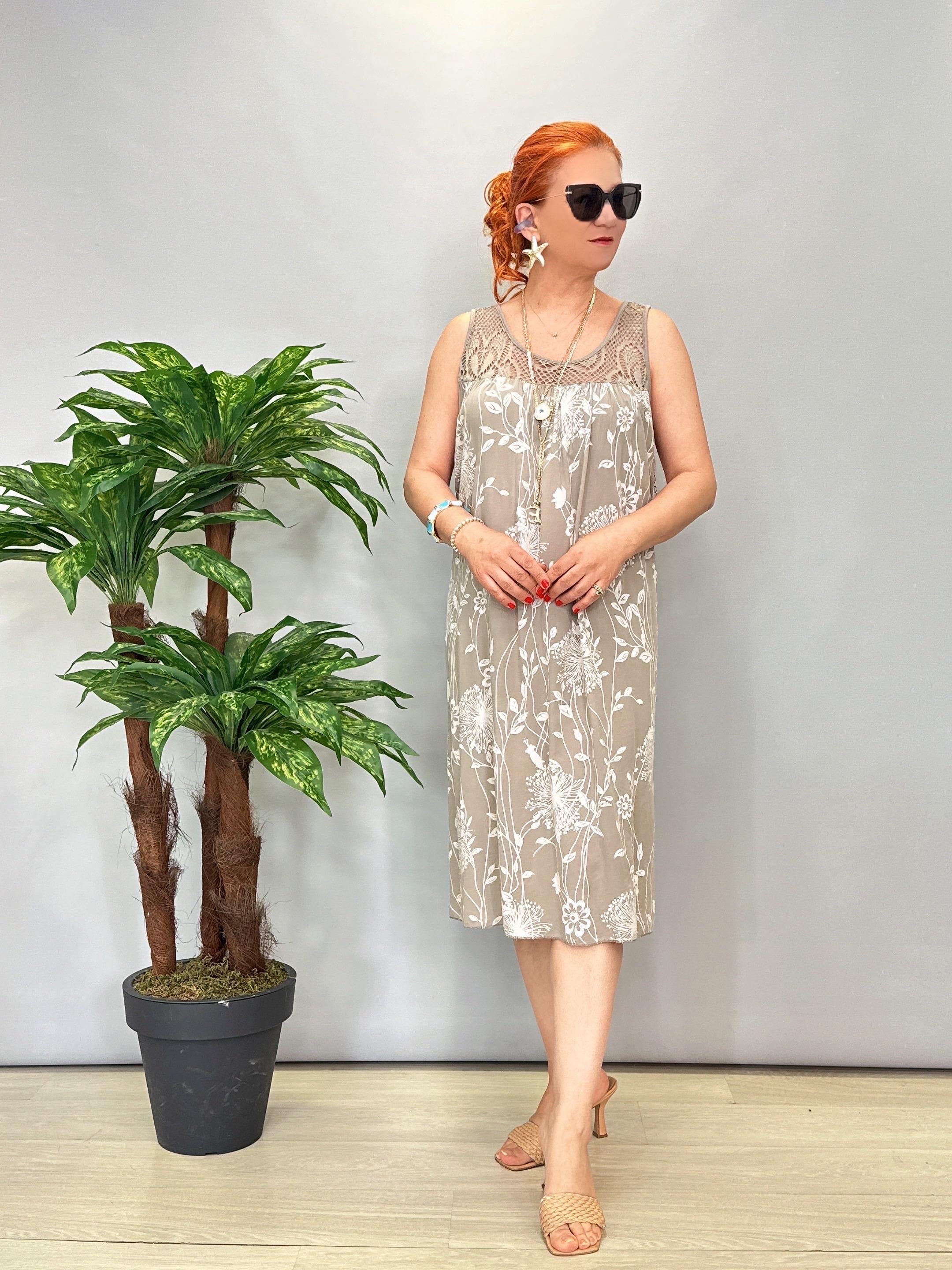 1299 İtalyan Elbise Vİzon