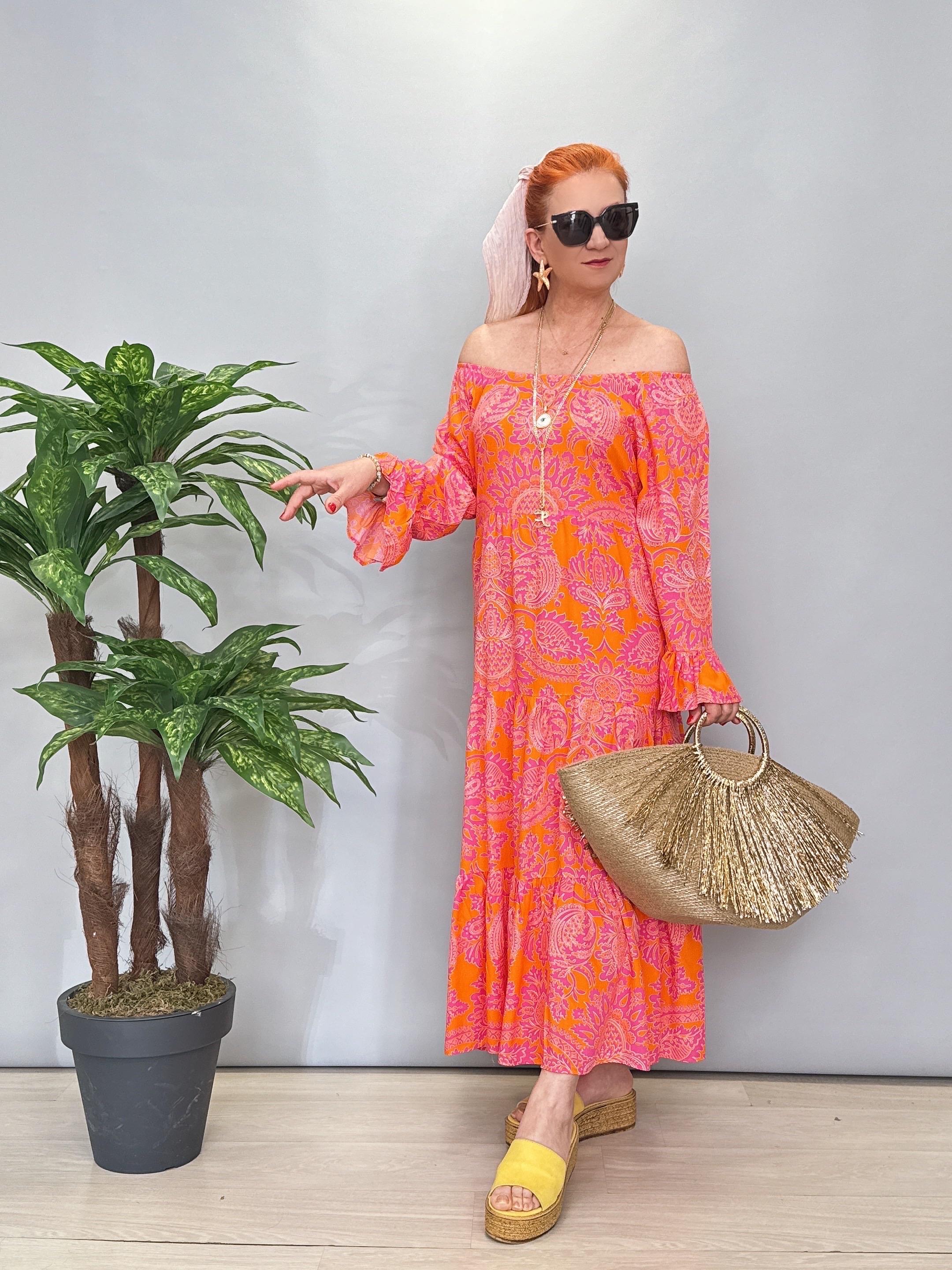 1316 Desenli Elbise Yavruağzı