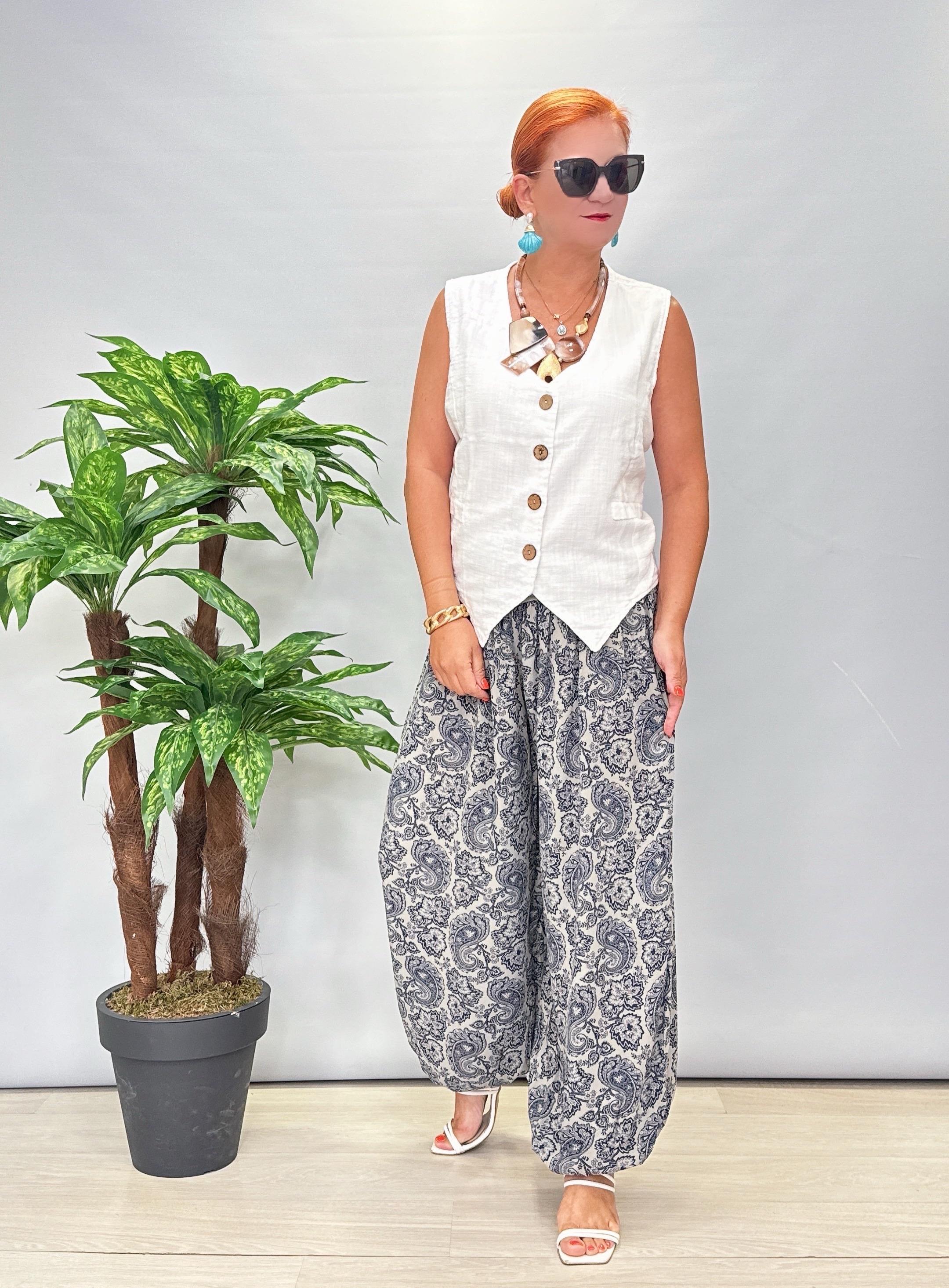 1495 PREMIUM İTALYAN VISCOS ŞALVAR  VİZON 46 BEDENE KADAR UYUMLU 