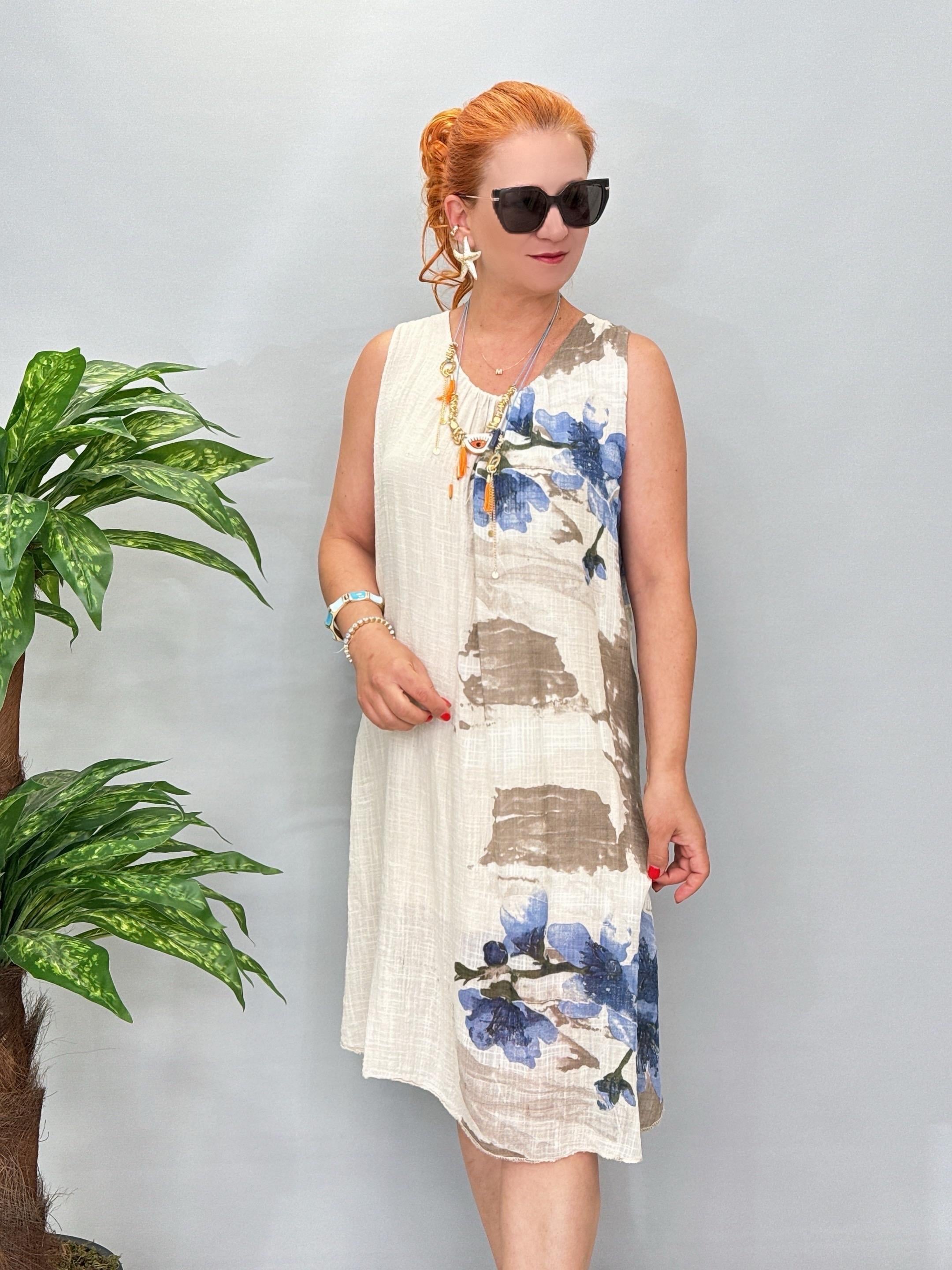 1760 Italyan Pamuklu Elbise Taş