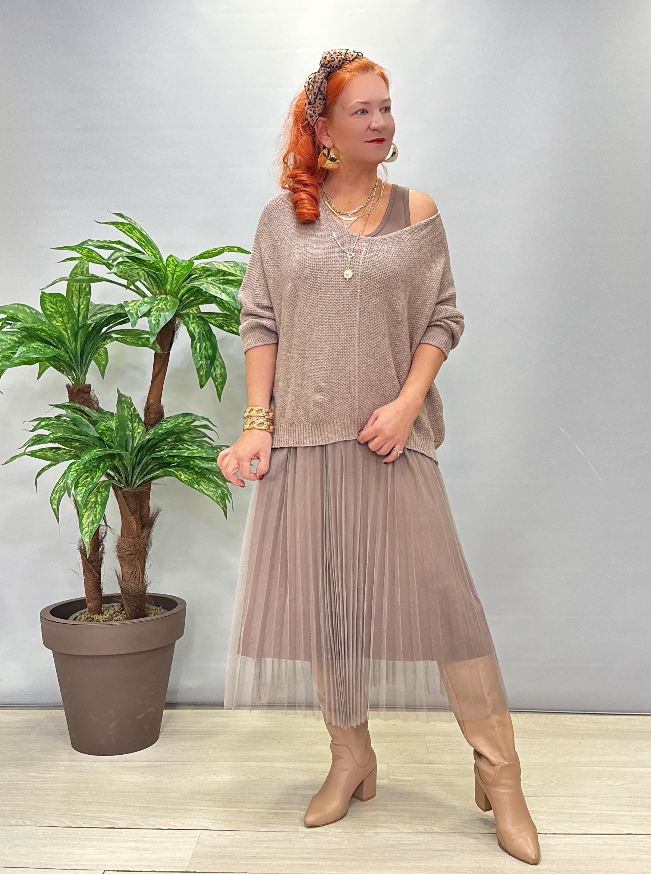 1785 Merserize Trikolu Elbise Vizon