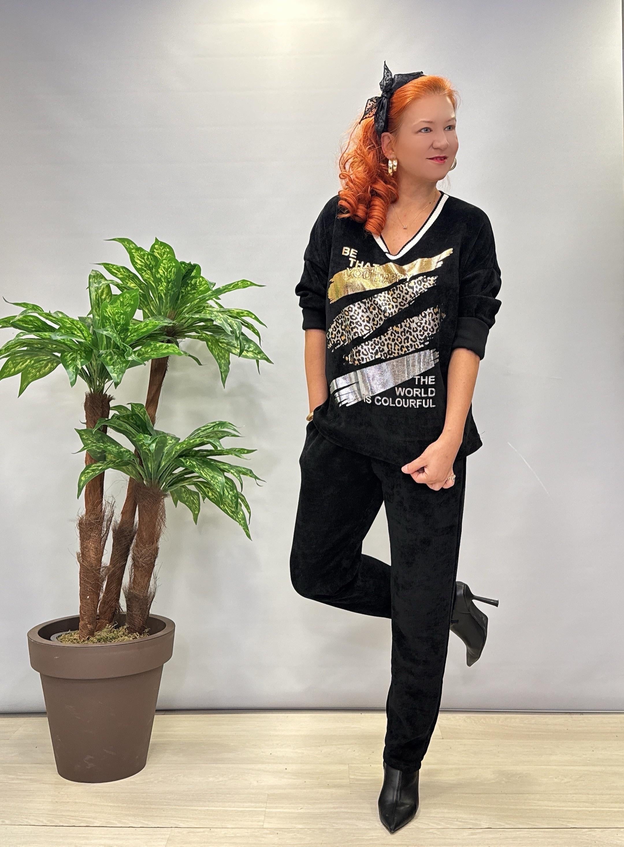 1875 Şönil Kadife Takım Siyah