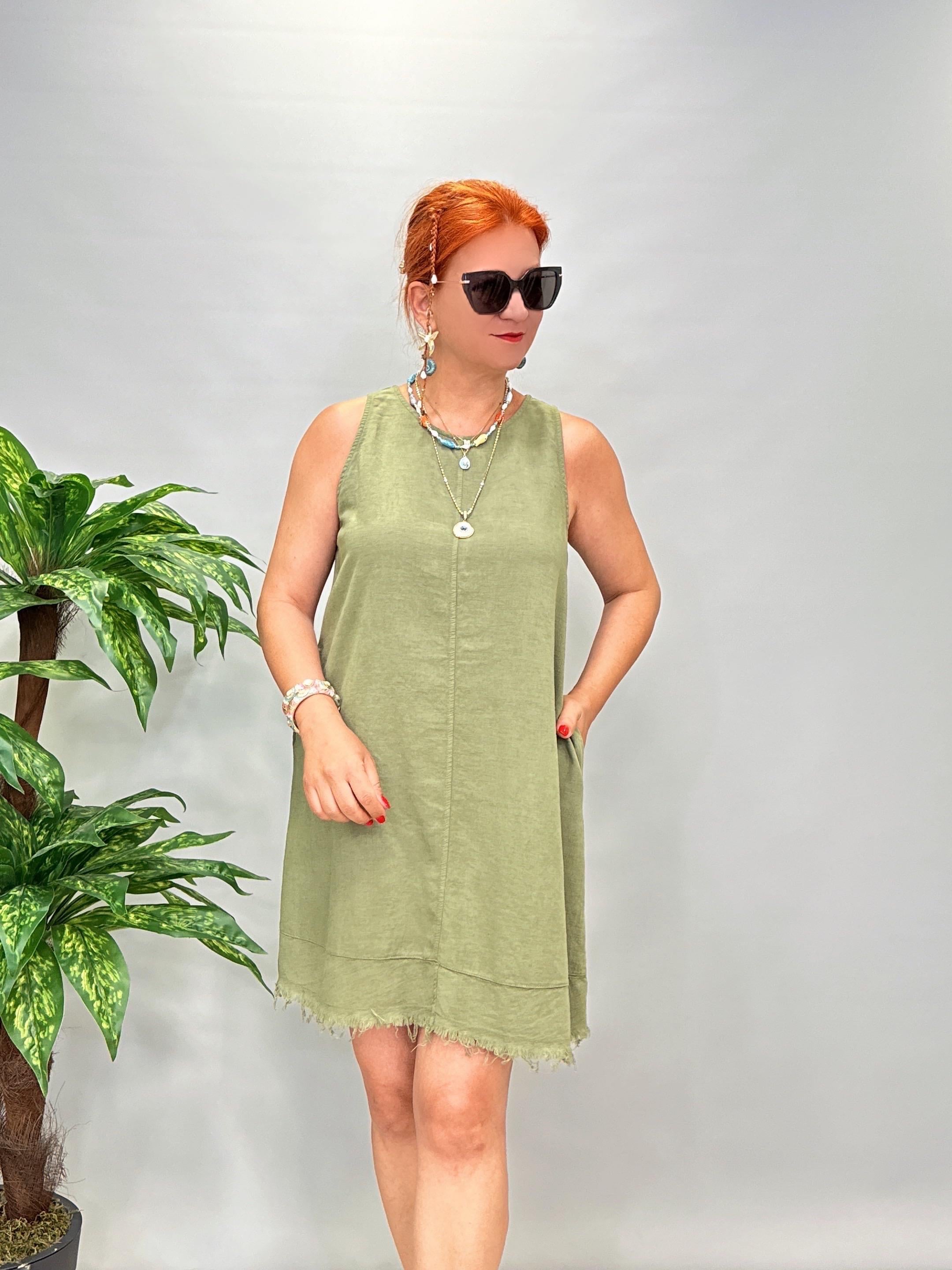 2018 Pamuklu Elbise Haki