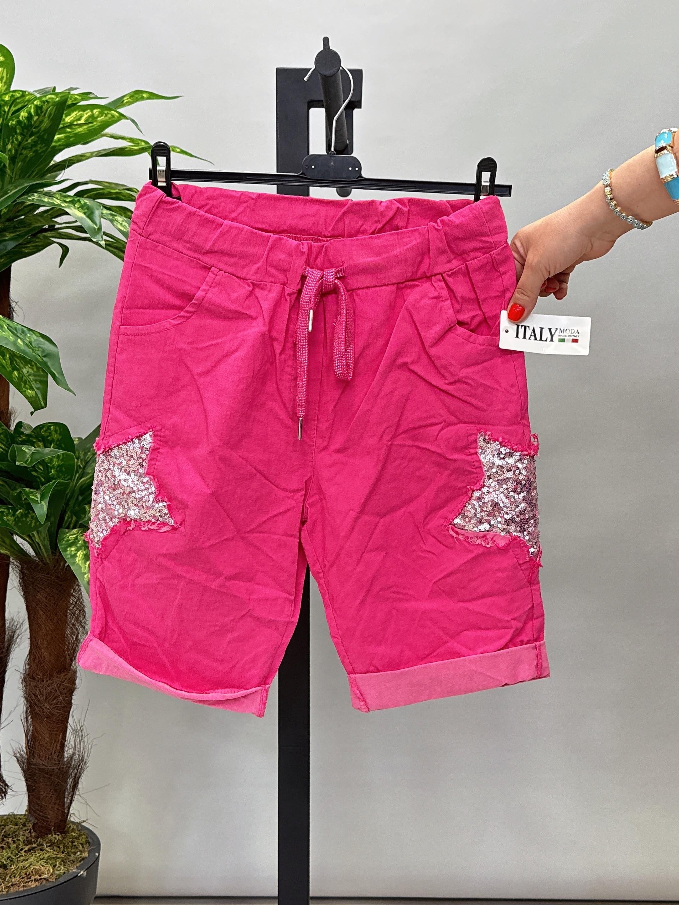 2020 İTALYAN FULL LİKRALI YILDIZ PAYET DETAY ŞORT 42 BEDENE KADAR UYUMLUDUR FUŞYA