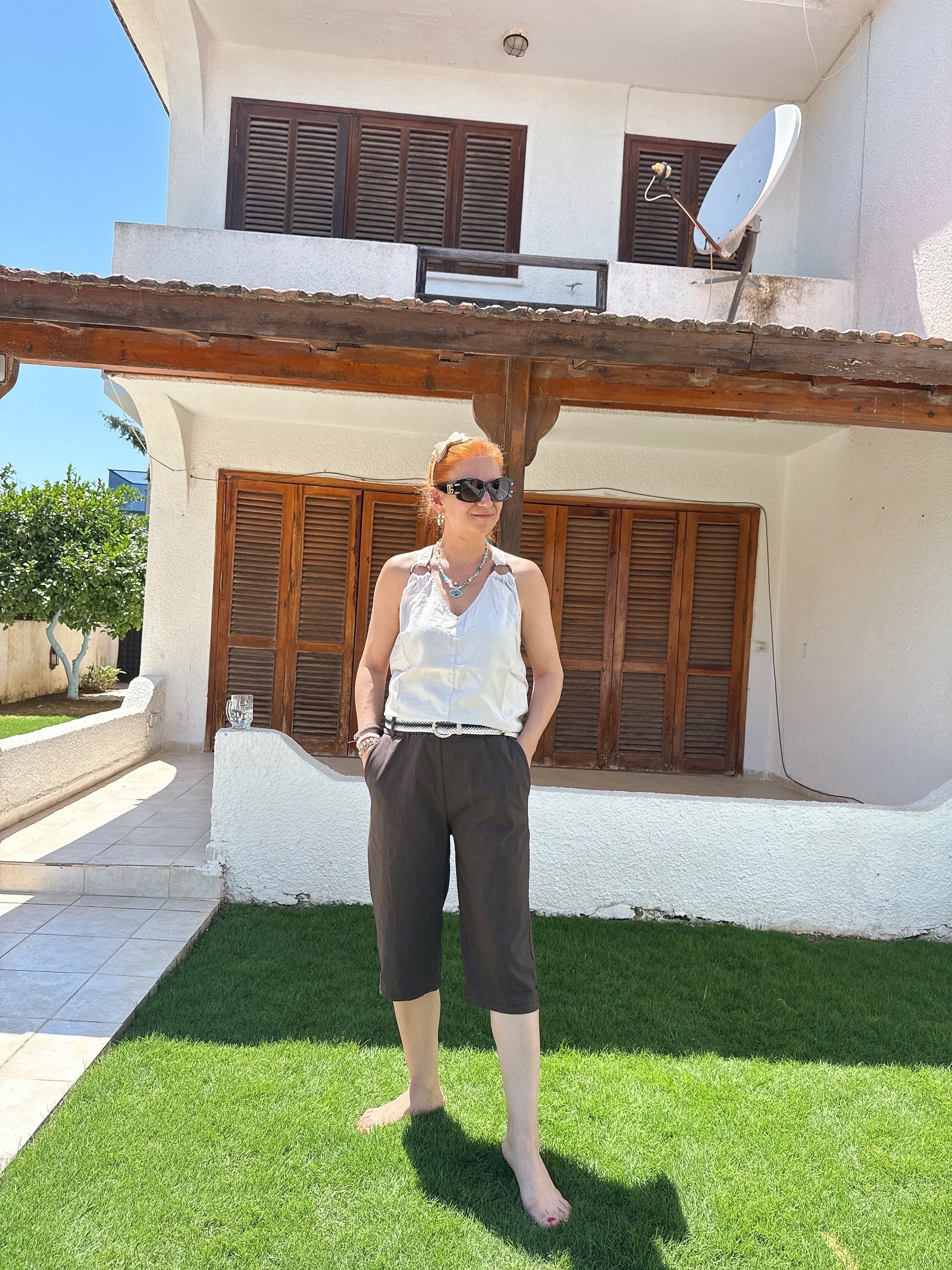 2106 Italyan Capri Pantolon Acı Kahve