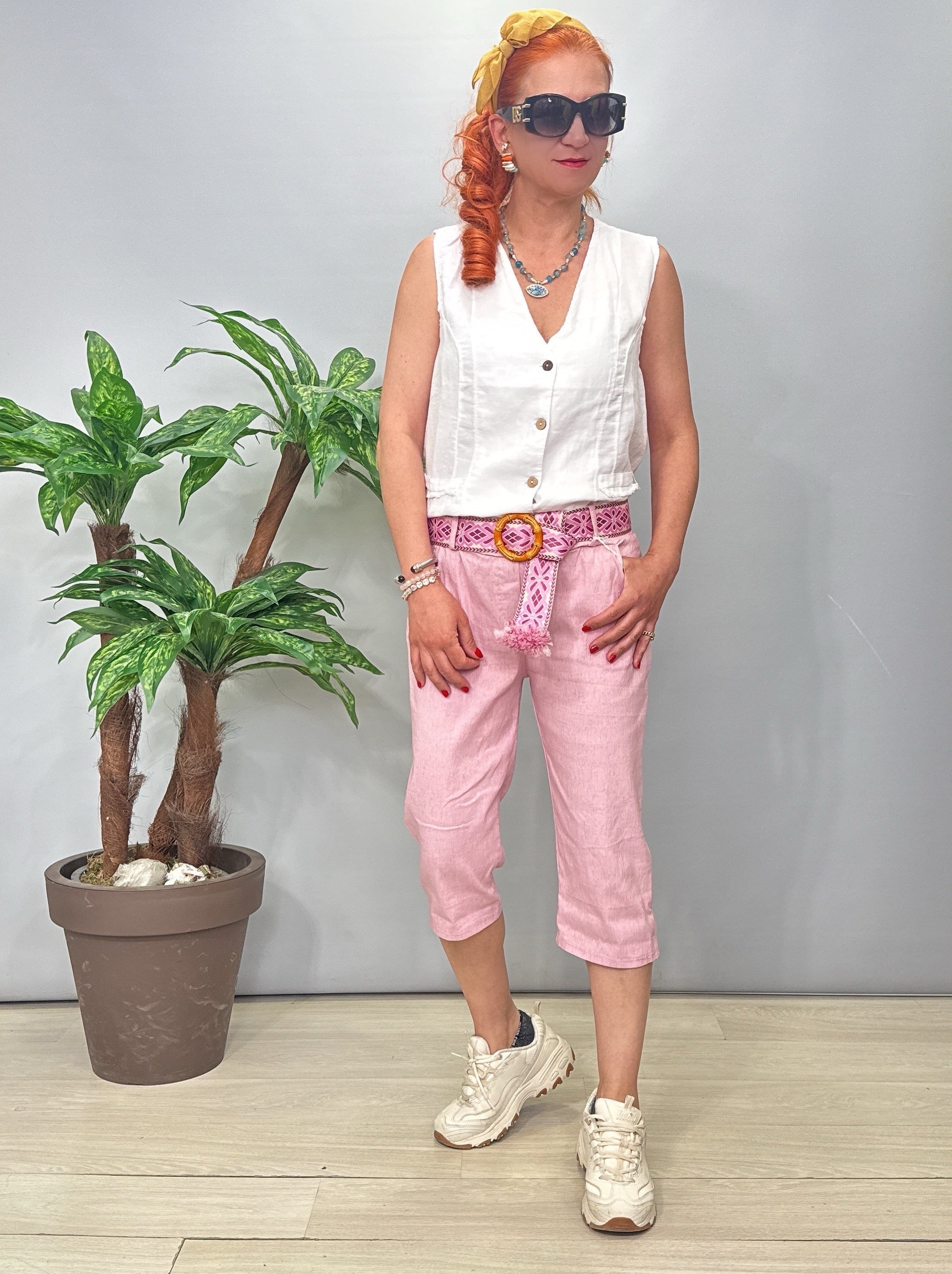 2106 Italyan Capri Pantolon Pudra