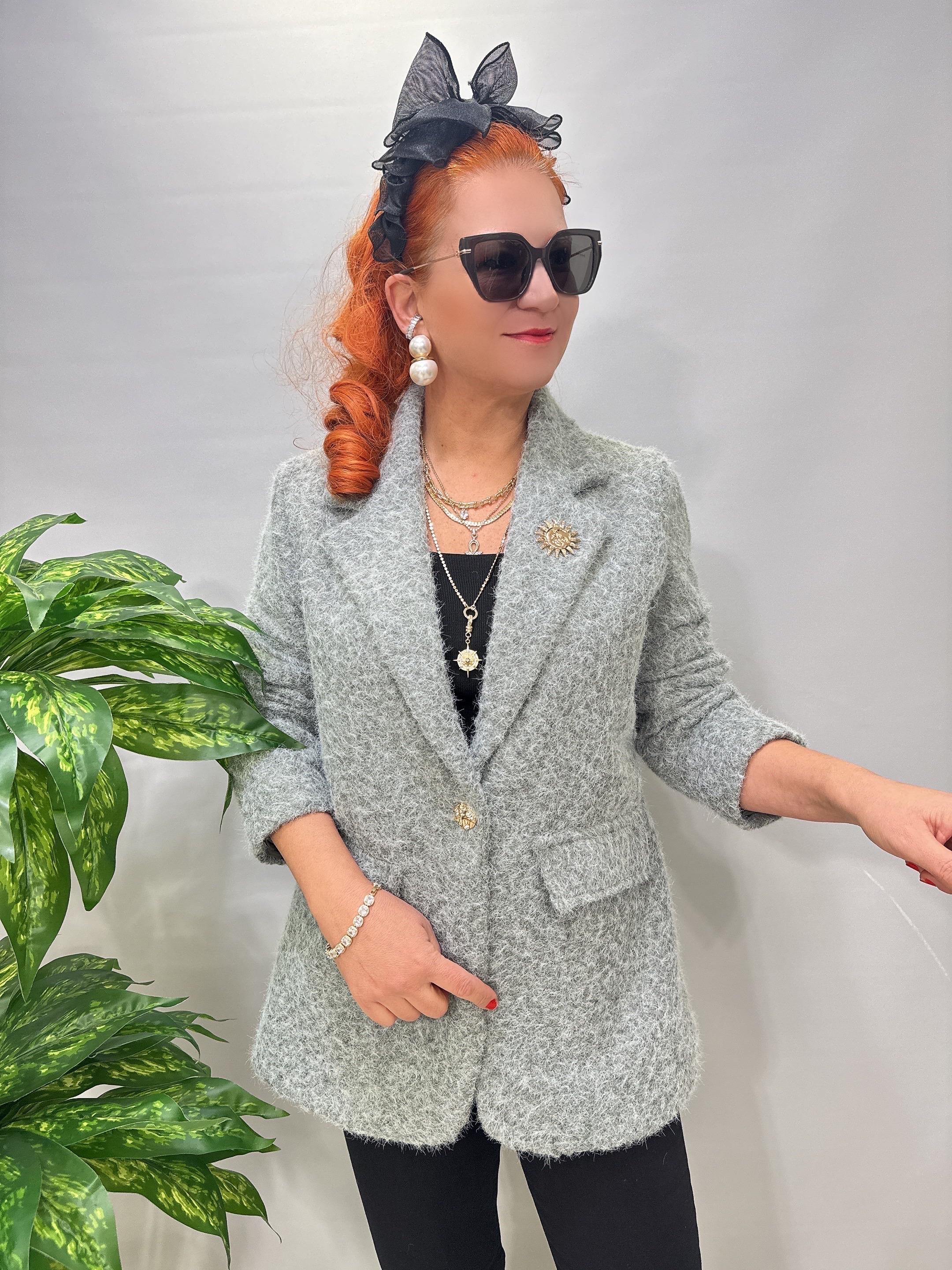 2128 Kaşe Blazer Kaban Gri