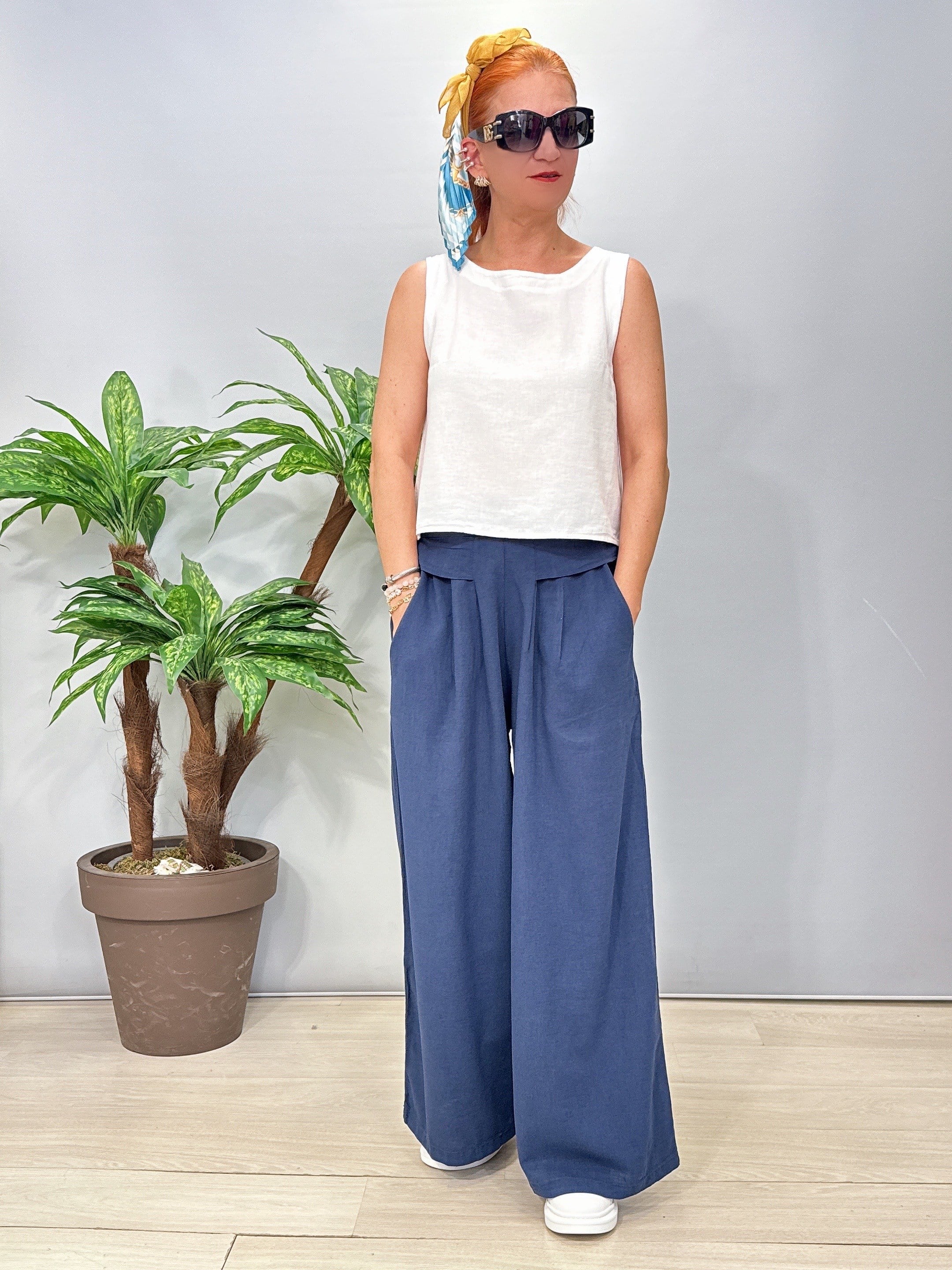 2205 HİVA Pamuklu Pantolon Lacivert