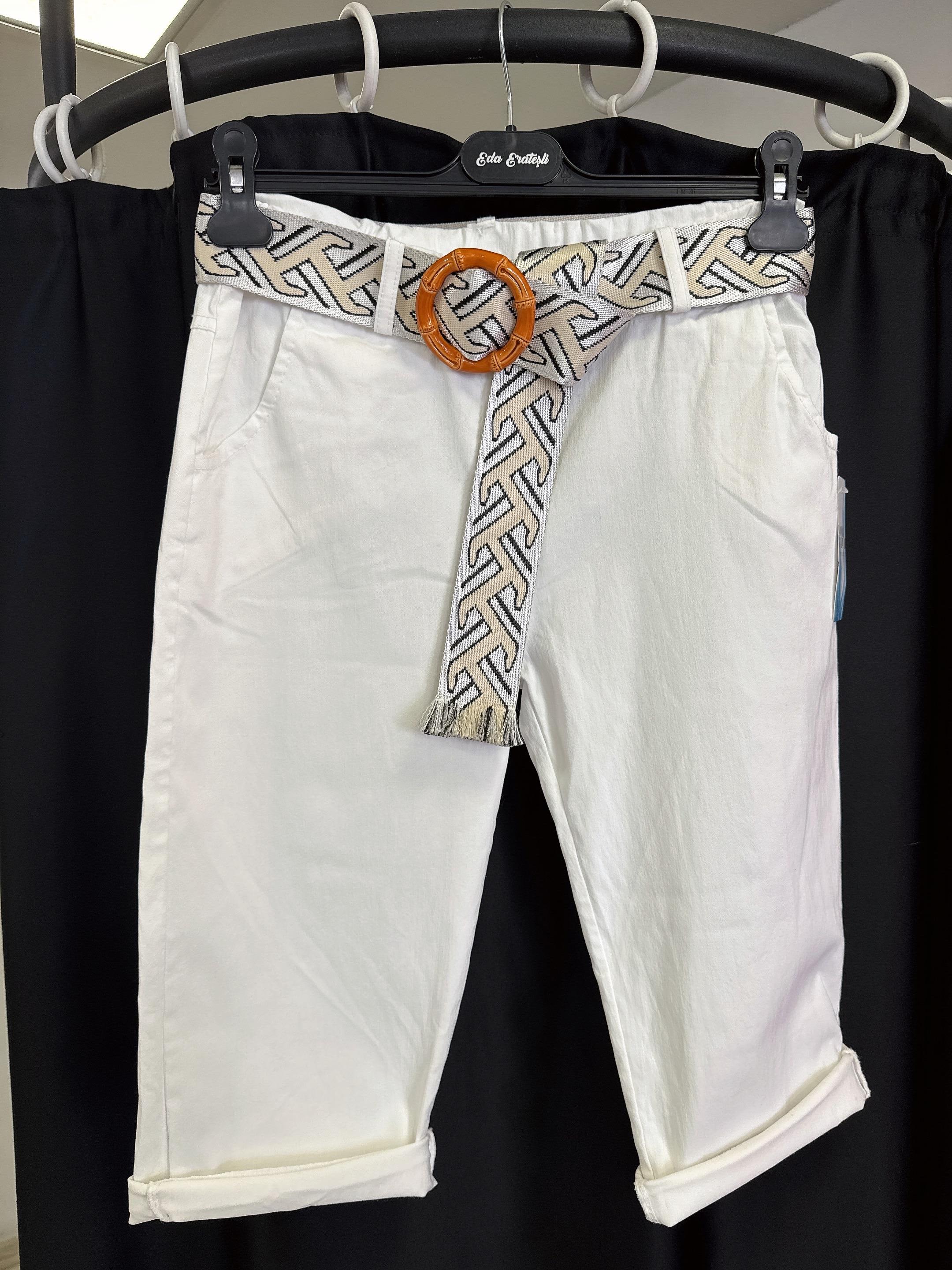 2266 Italyan Capri Pantolon Beyaz