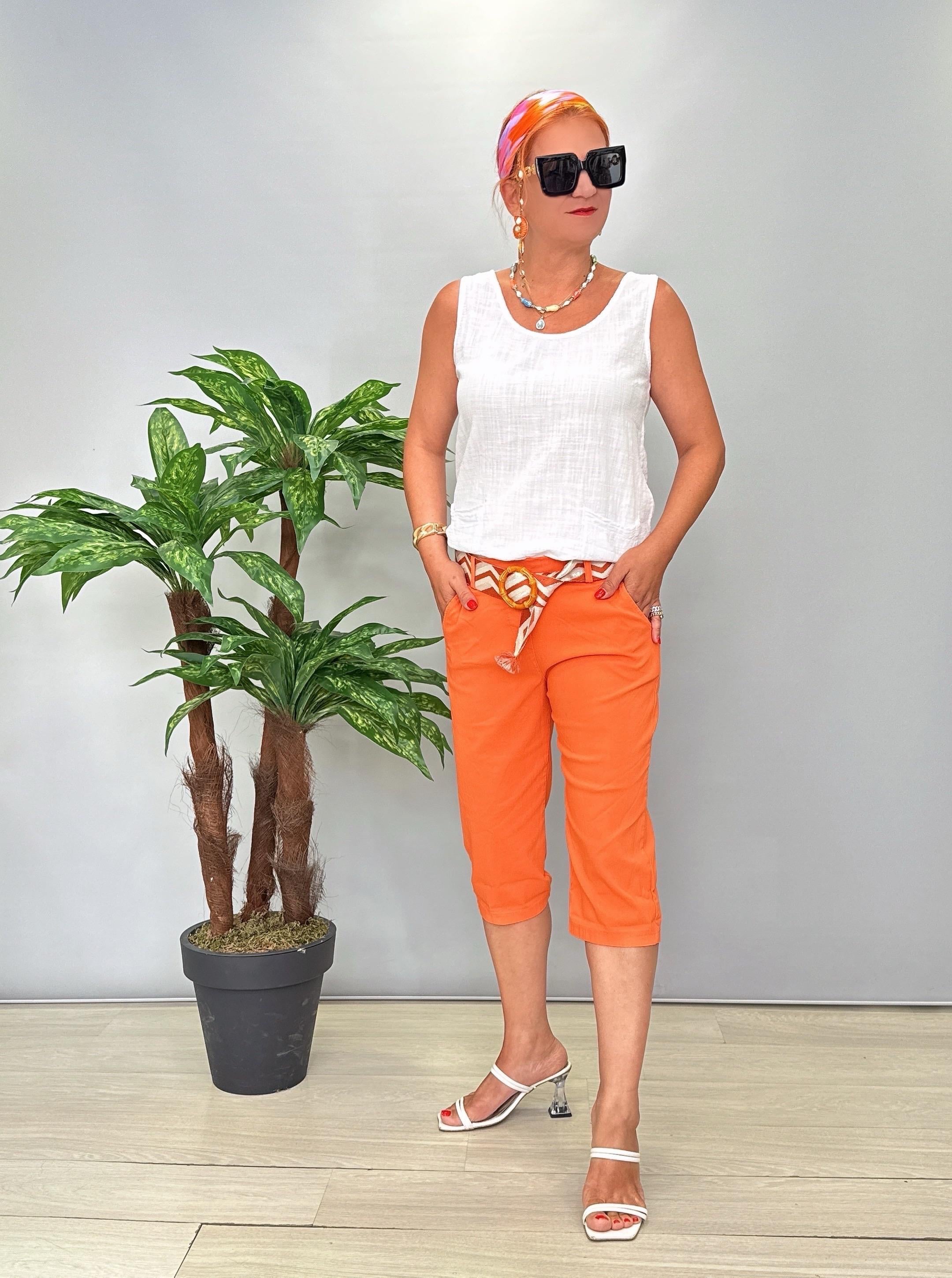 2266 Italyan Capri/pantolon Turuncu