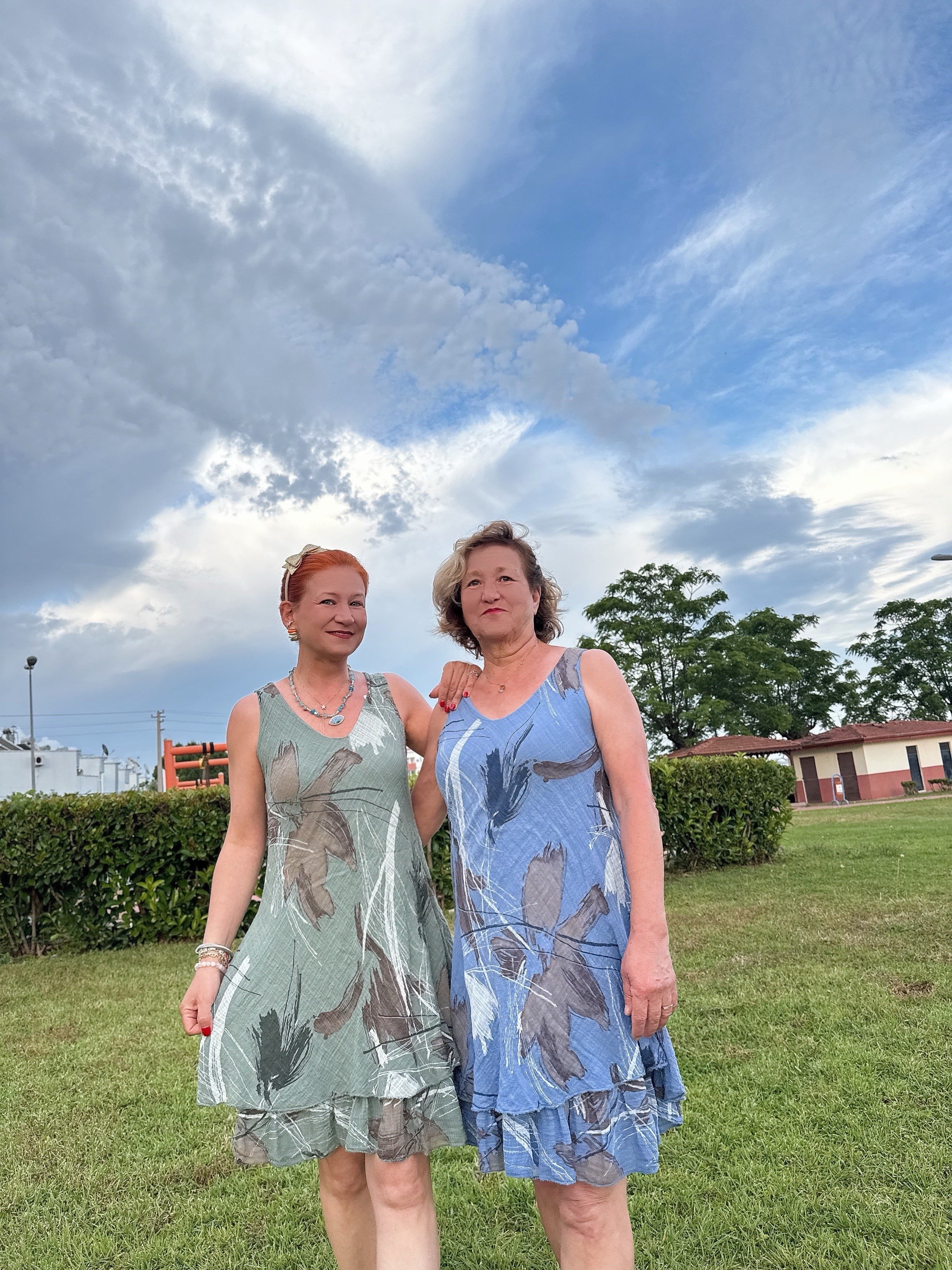 2305 Italyan Pamuklu Elbise Mavi