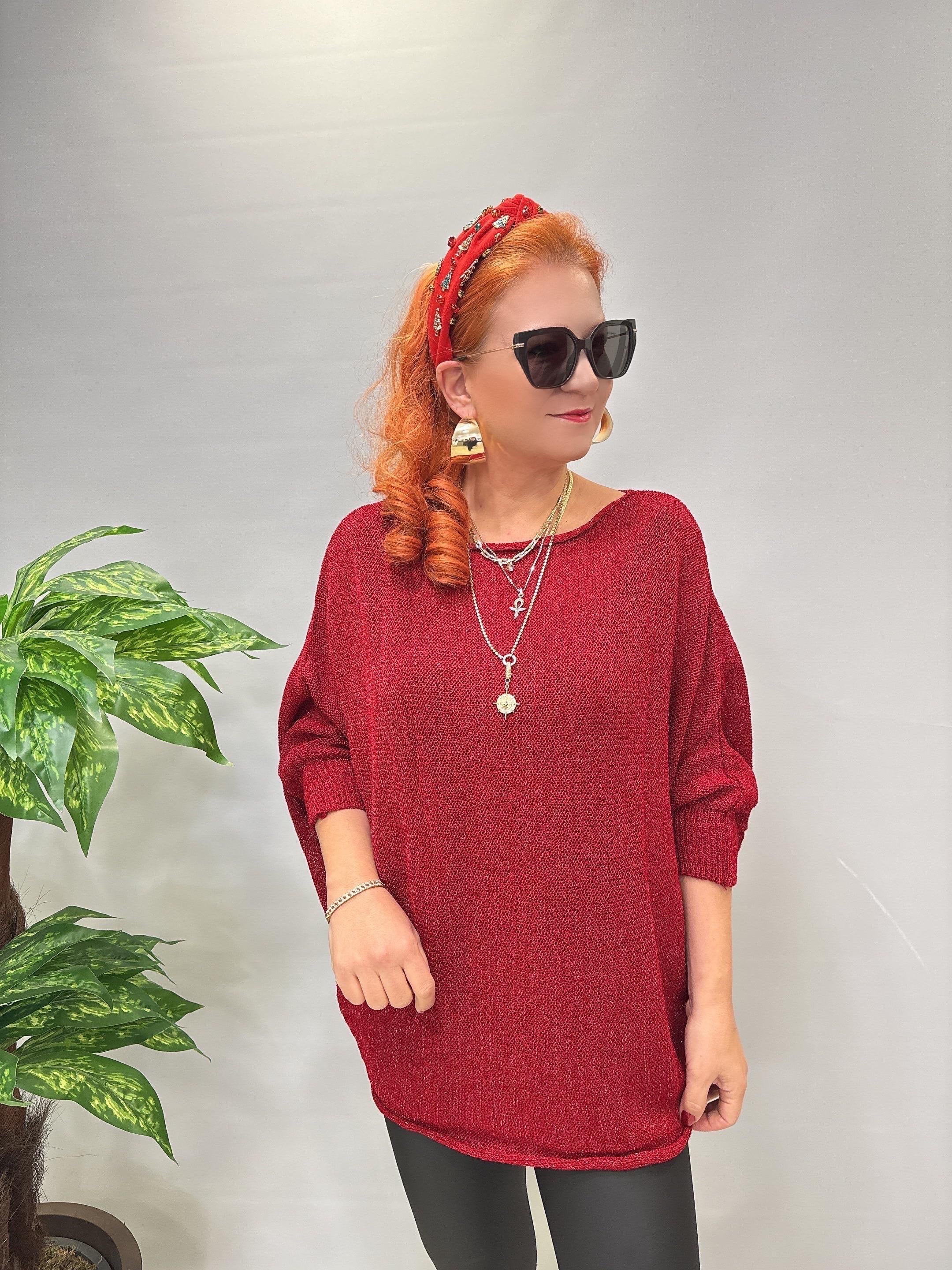 2320 Merserize Triko Bluz Kırmızı 