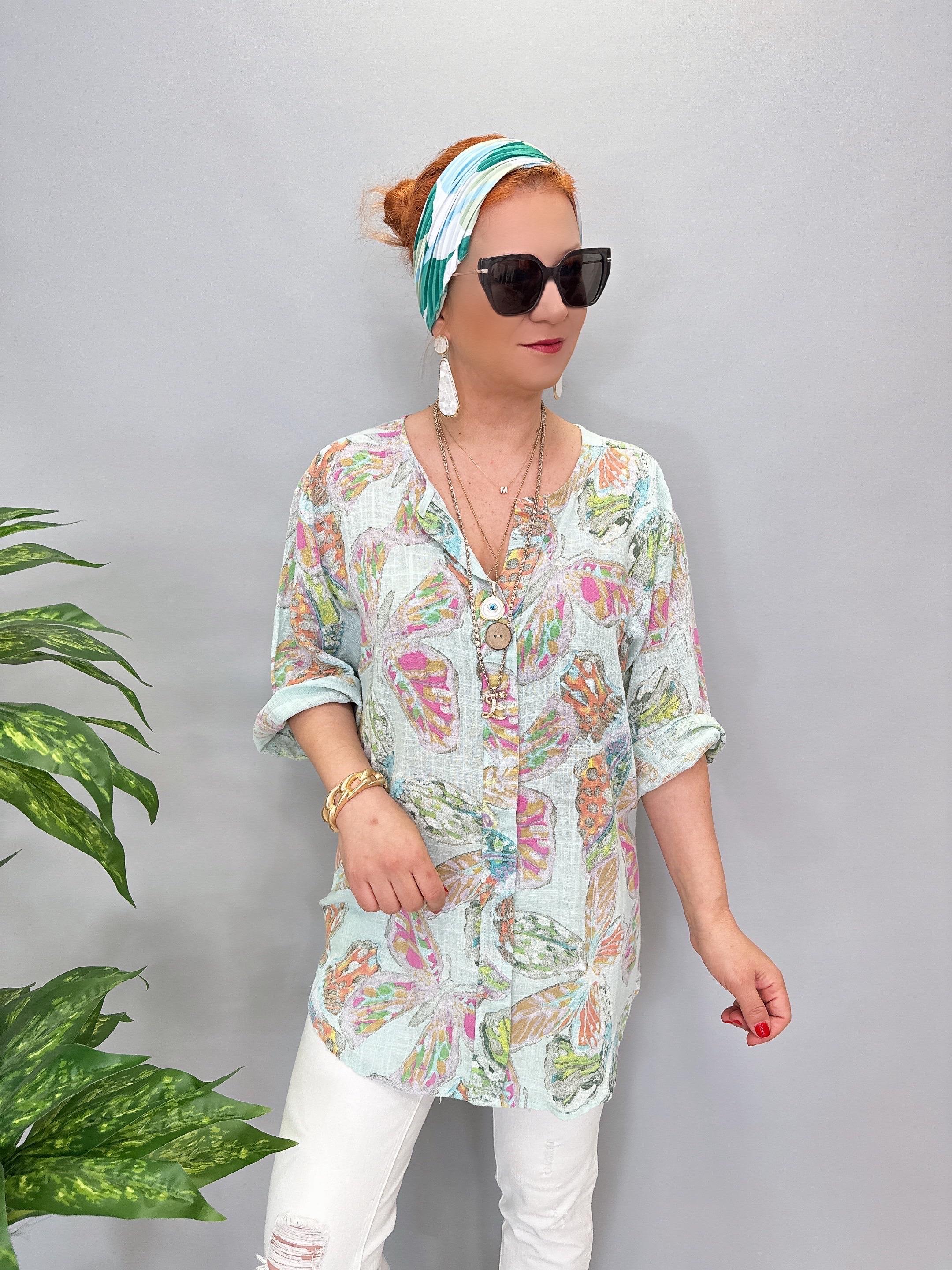 2330 İTALYAN PAMUKLU BLUZ MİNT 