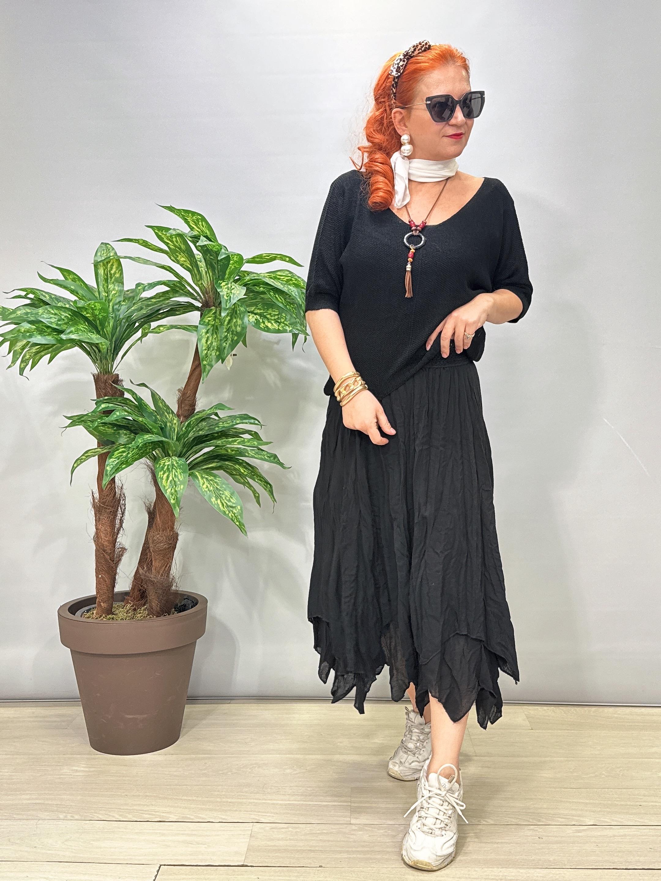 2341 Pamuklu Astarlı Etek Siyah