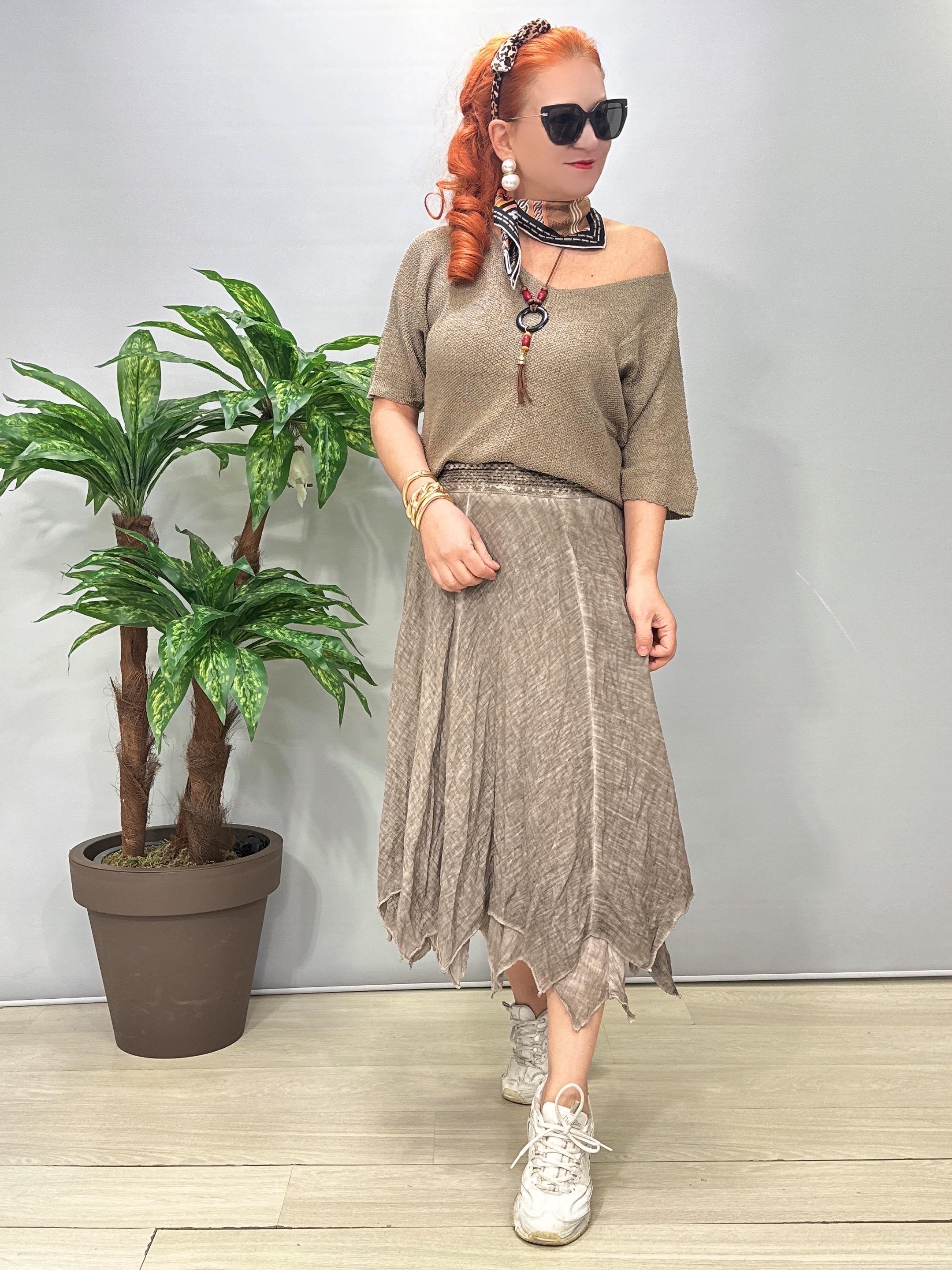 2341 Pamuklu Astarlı Etek Vizon