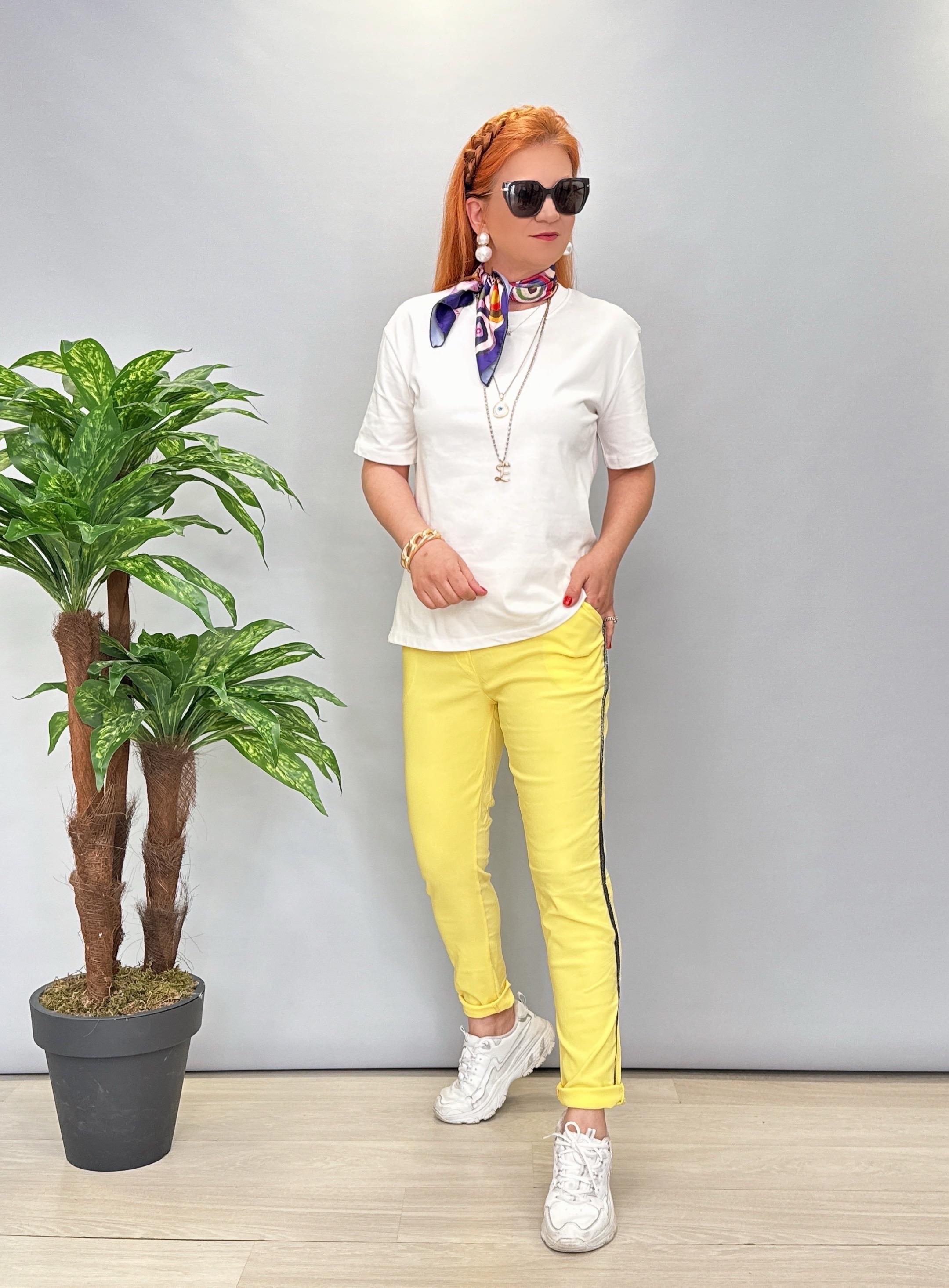 2345 Likralı Pantolon Sarı