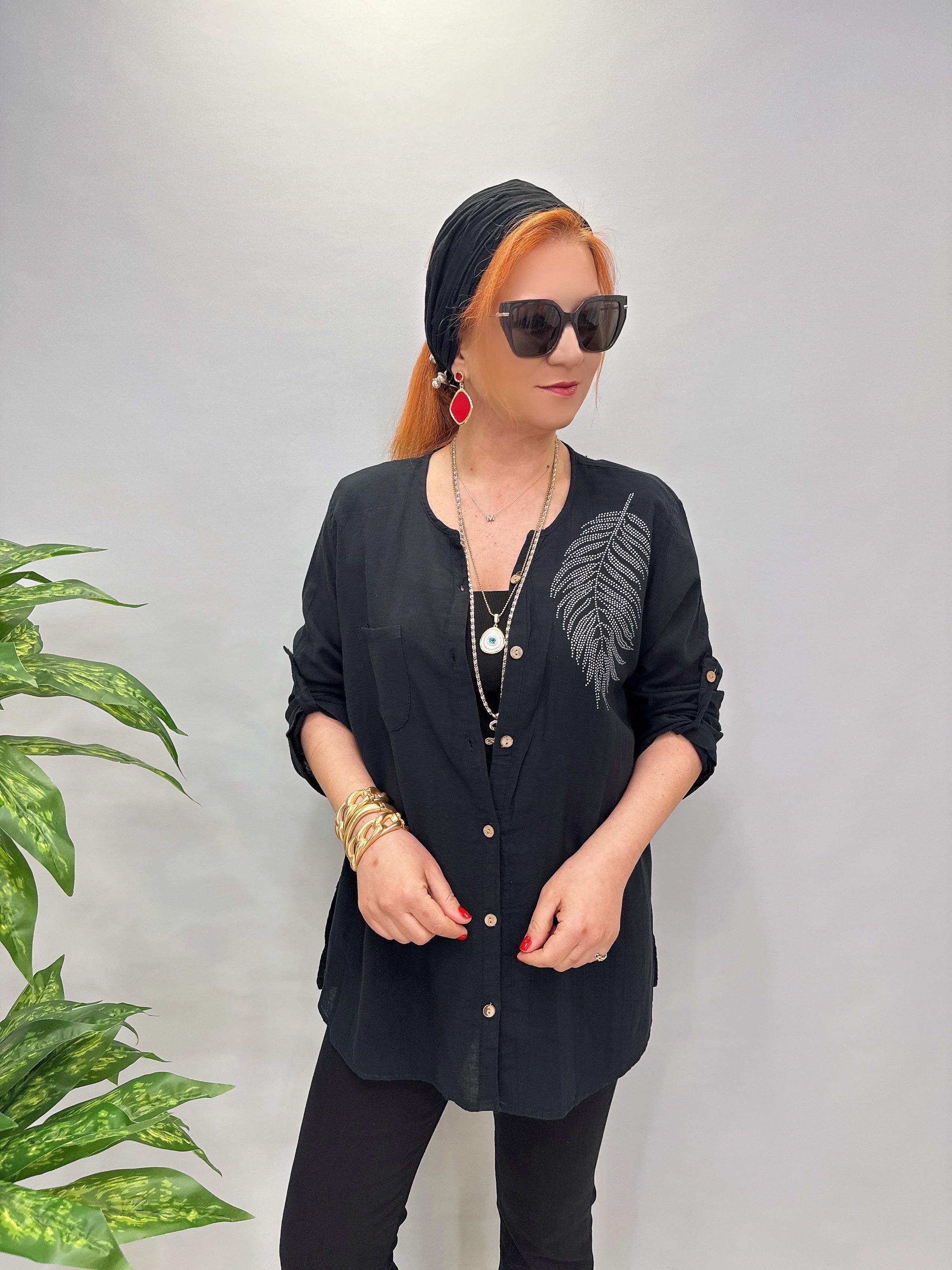 2360 PAMUKLU İNCE GÖMLEK CEKET SİYAH