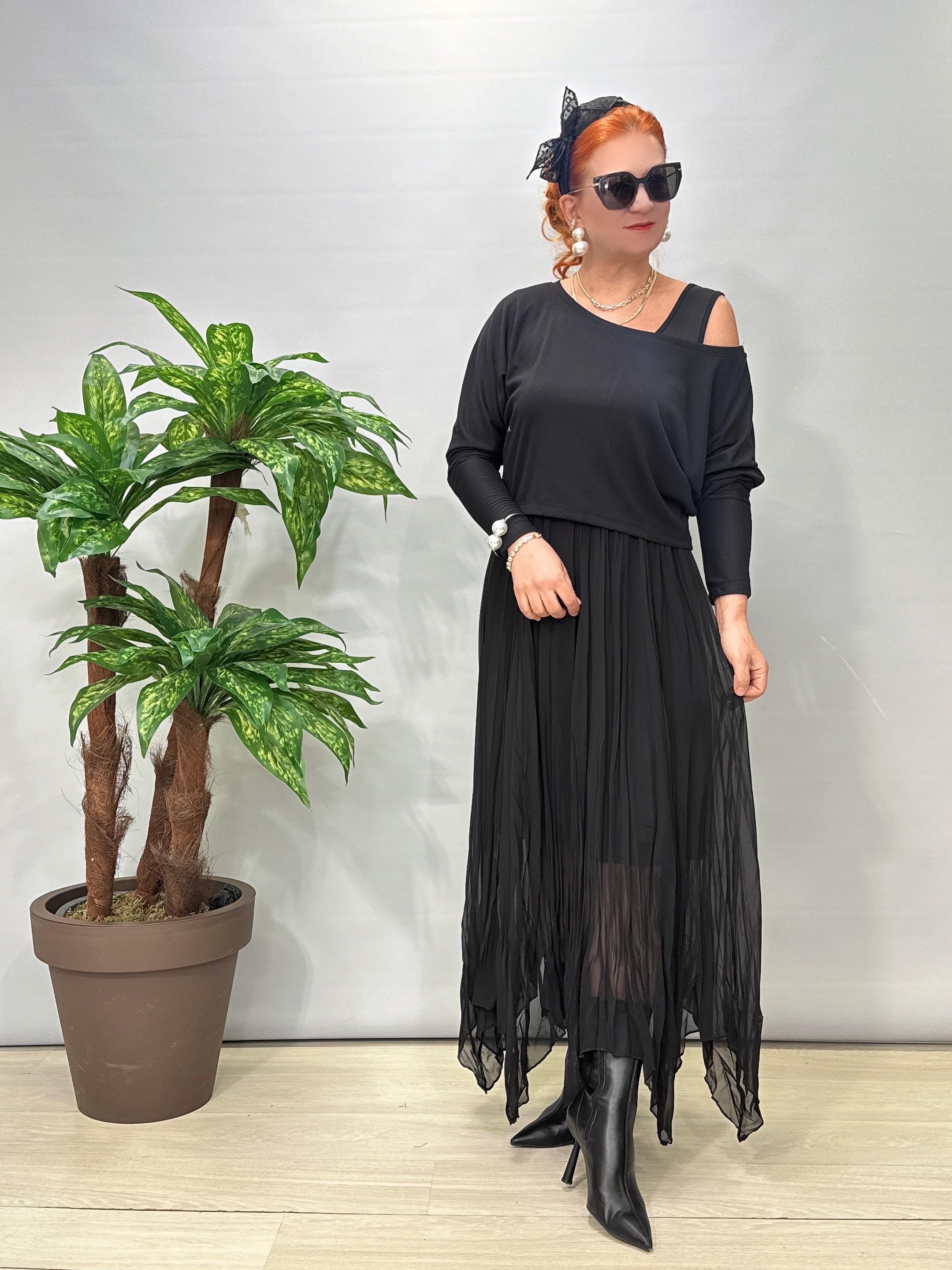 2443 Tasarım Elbise Siyah