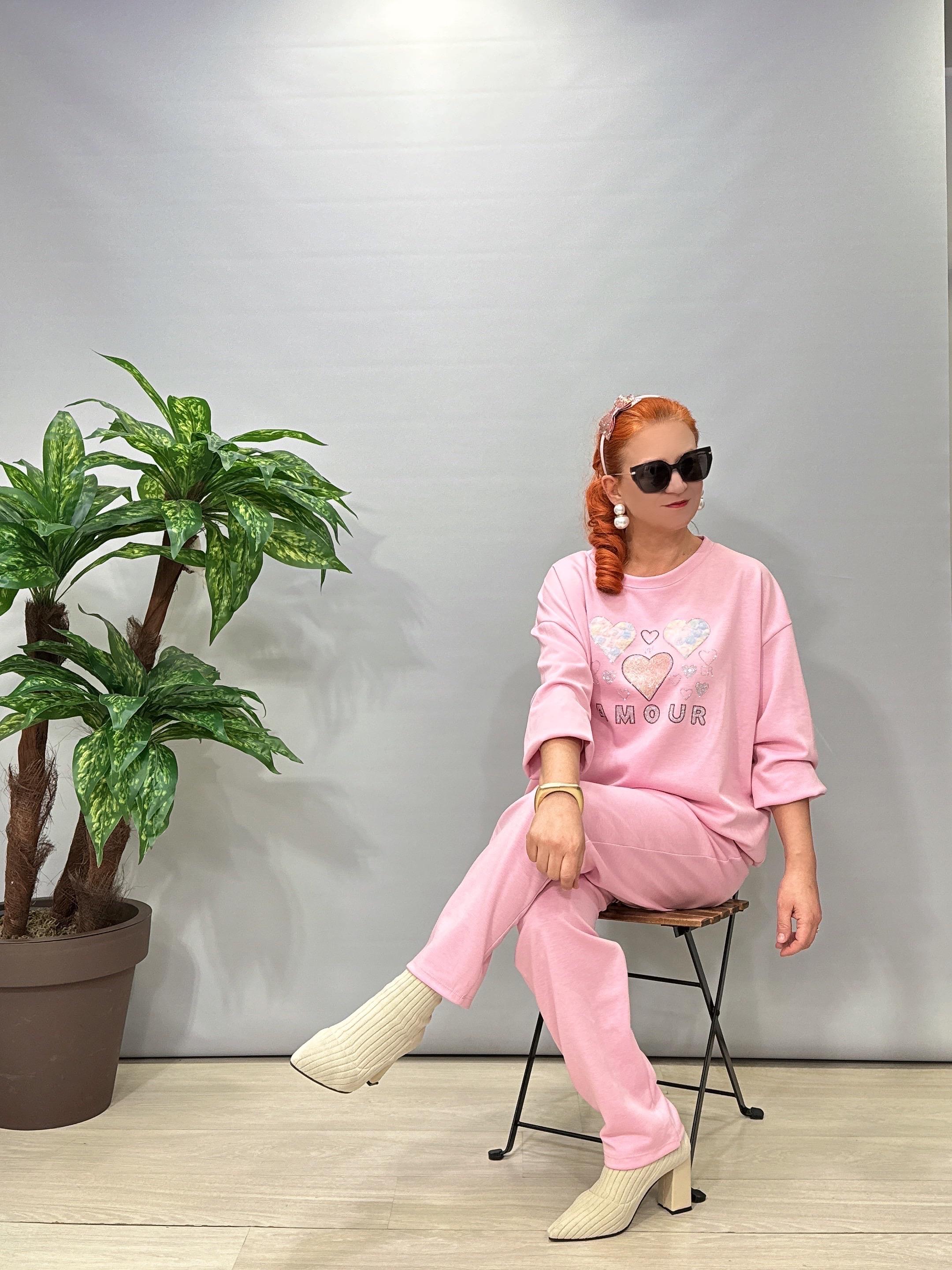 2675 Modal Doku Desenli Takım Pudra