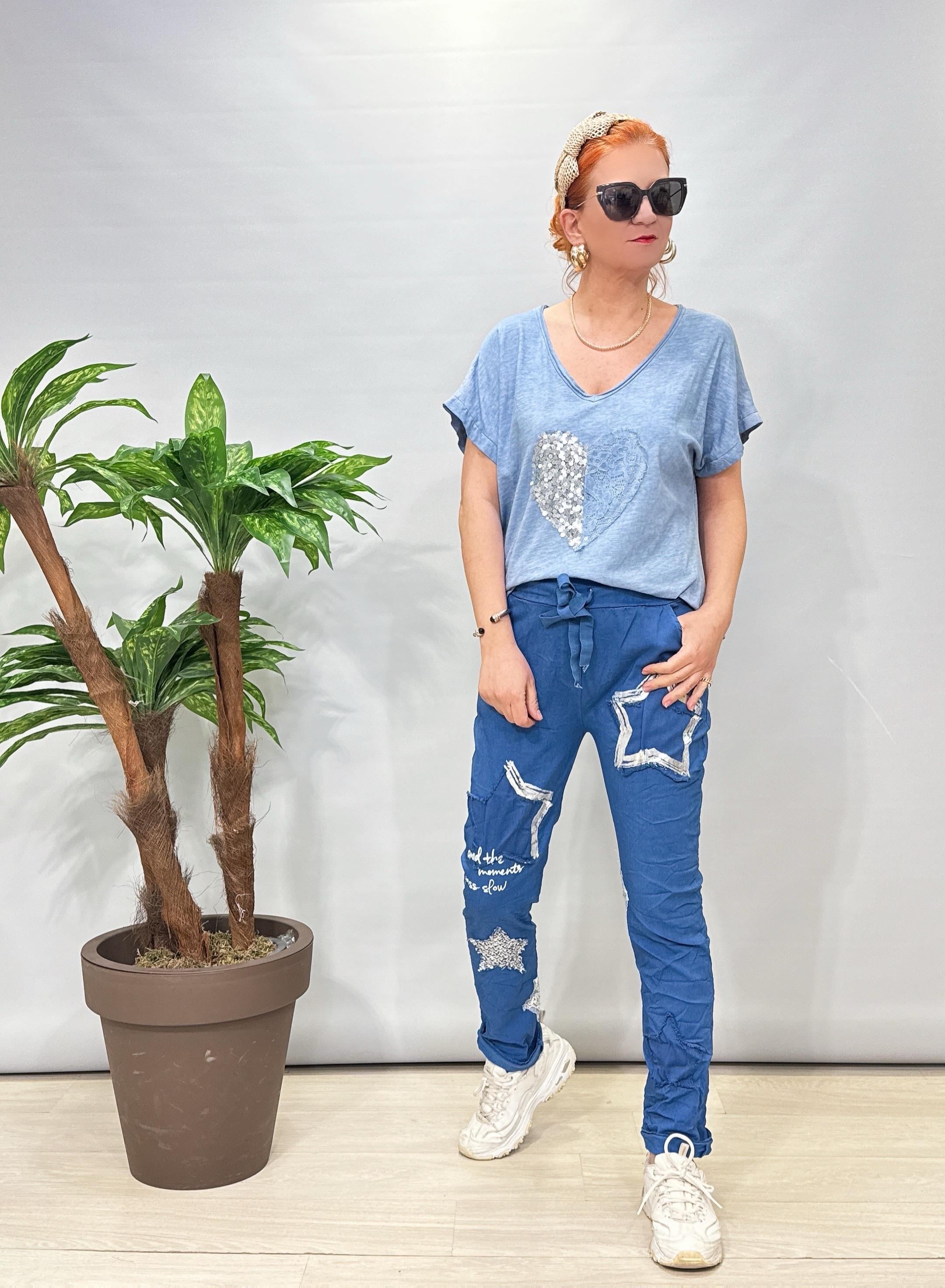 2680 Italyan Pantolon Saks Mavi